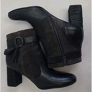Born Toco Booties Tassel‎ Black Dark Grey Women's Size 9M EUC